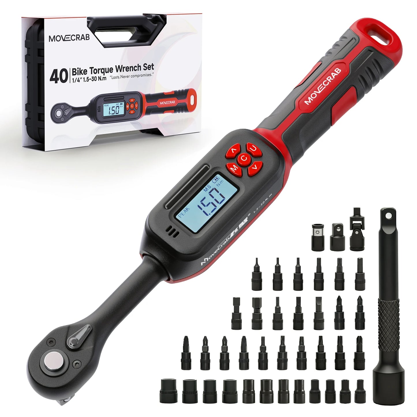 MoveCrab Torque Wrench Set With 40 Piece Socket Kit