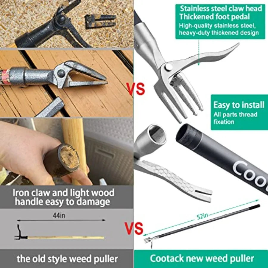 Stand Up Weed Puller With Long Handle For Back Saving Weeding In Beds Pathways And Between Plants Gardening Tool