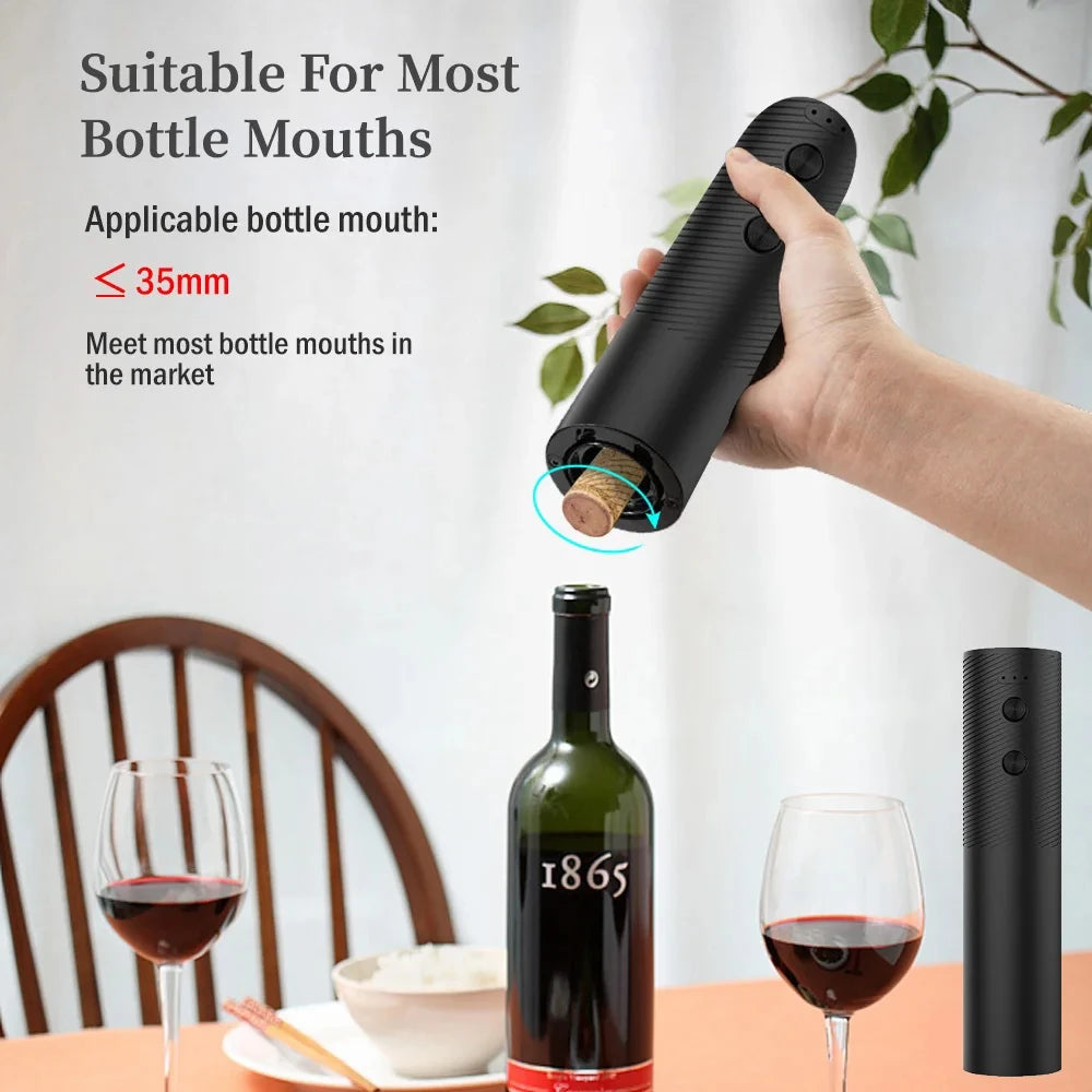 Homefish Electric Wine Bottle Opener Automatic Corkscrew USB Rechargeable Cordless Opens Bottles In Seconds For Parties