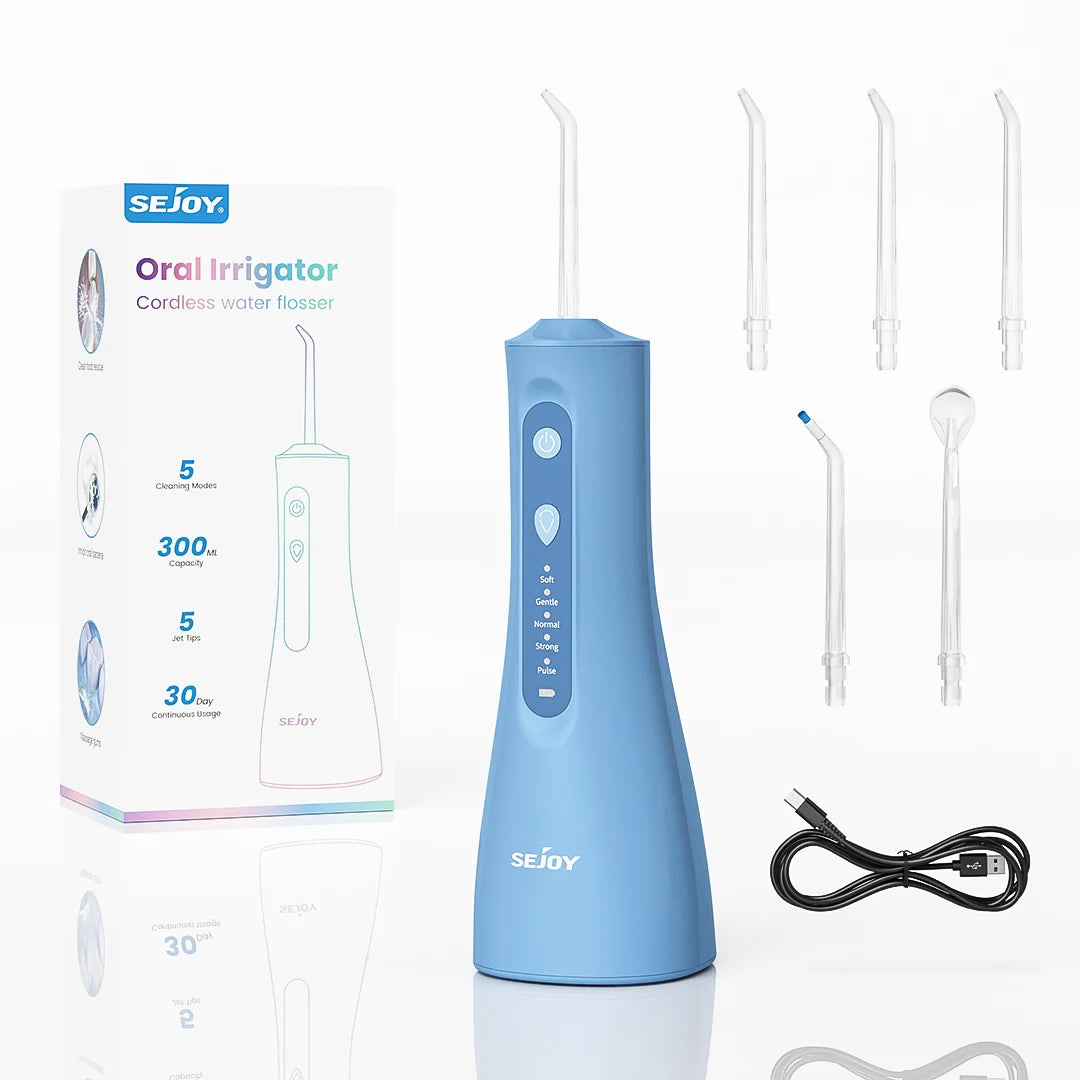 Sejoy Electric Water Flosser Oral Irrigator Rechargeable 5 Modes