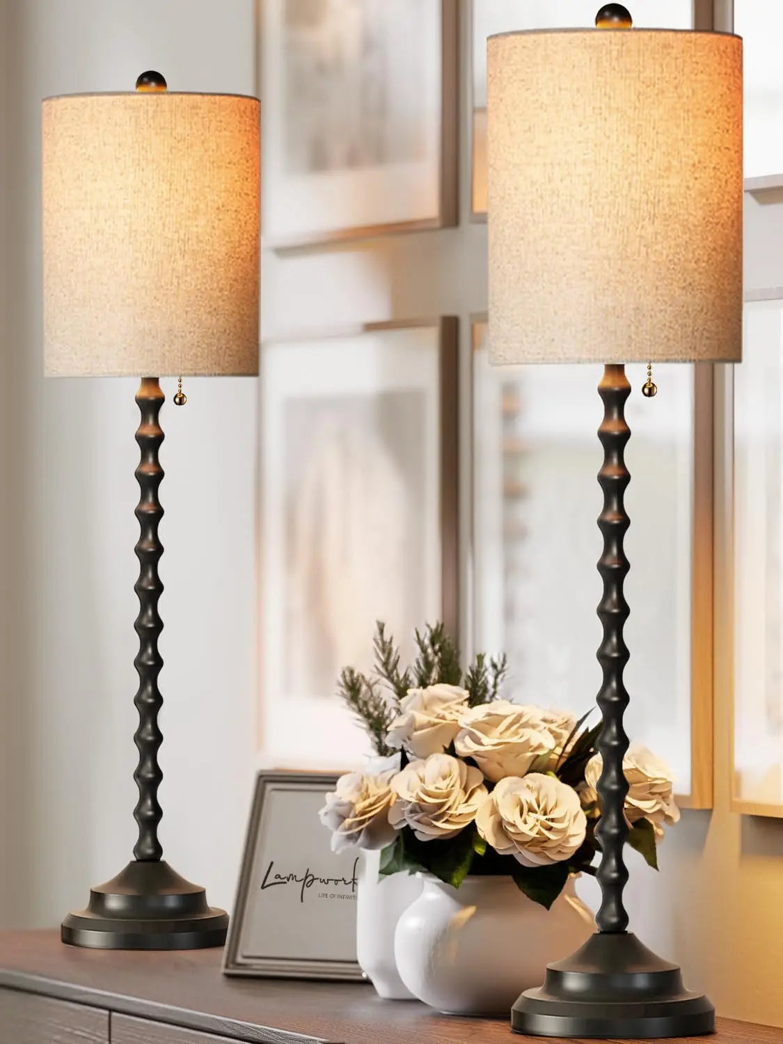 Luxurious Contemporary Illuminating Lamps Featuring Metal Base Shade UL Certified