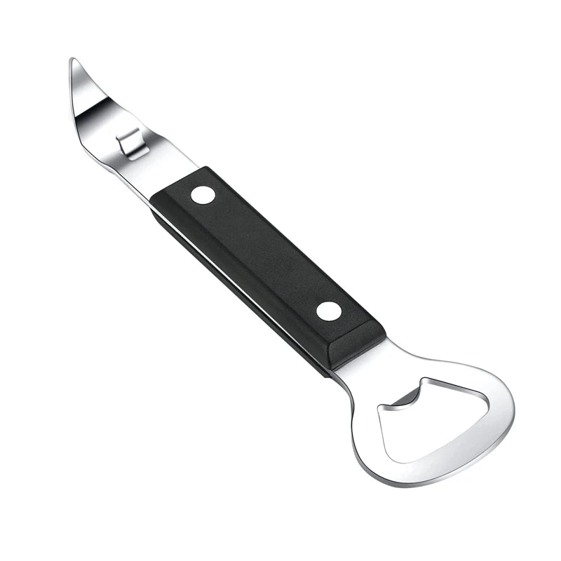 Manual Can Punch Bottle Opener Stainless Steel Dual Function Tool For Camping And Kitchen Travel