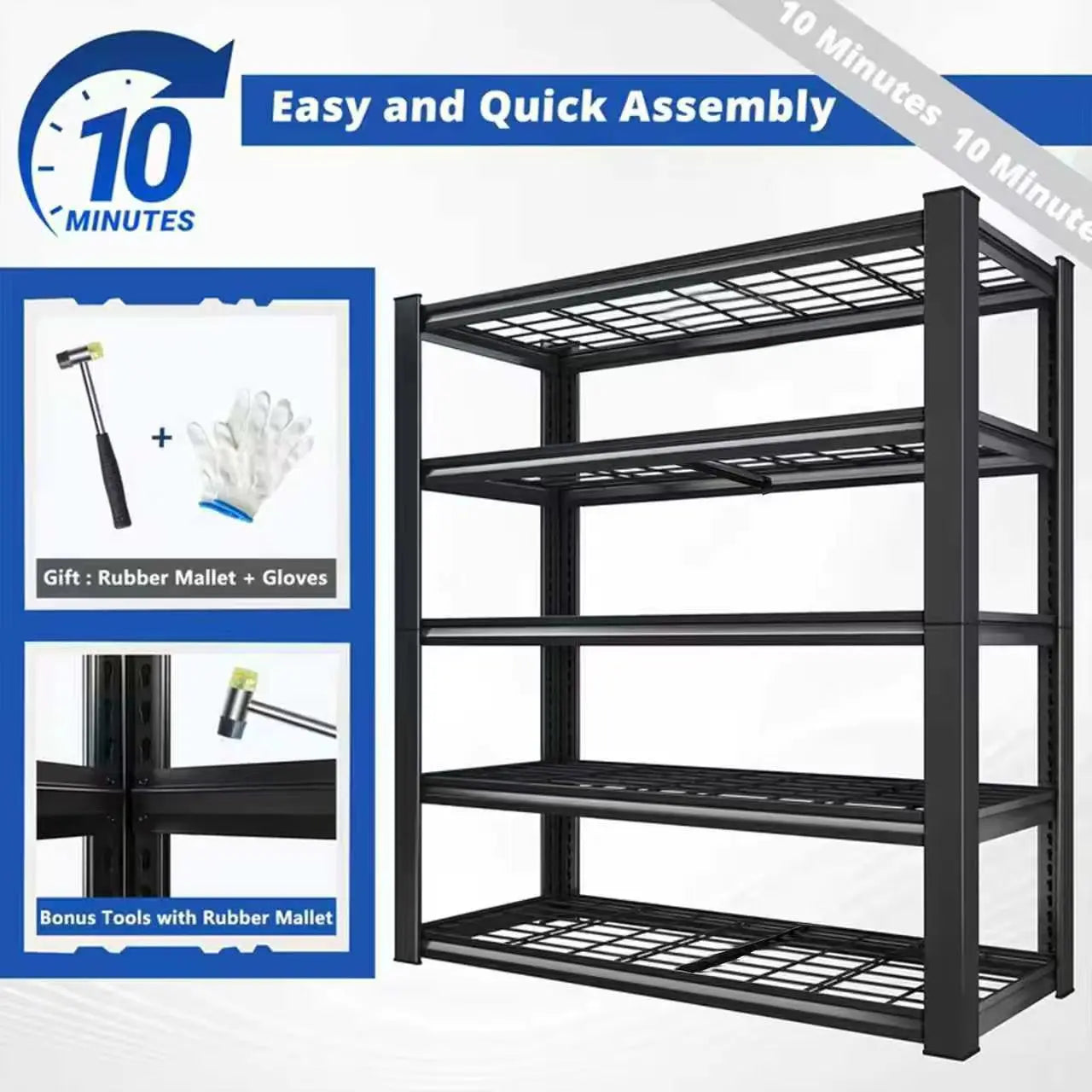 Nnovaro  72" Adjustable Metal Double Layer Column Shelving, Commercial Grade Utility Rack for Warehouse, Basement, Kitchen