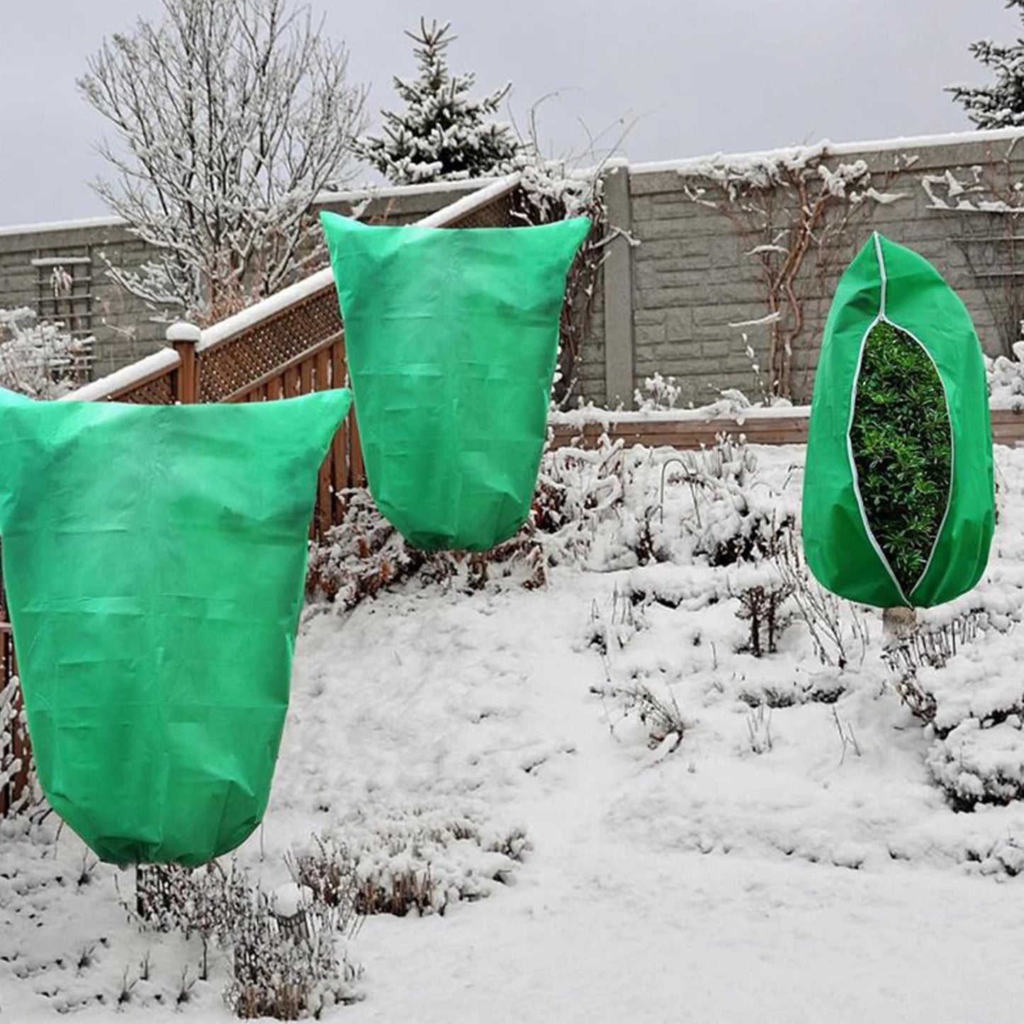 MOJOYCE Tree Covers With Drawstring Frost Blanket For Outdoor Garden Plants And Shrubs