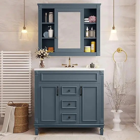 Bathroom Vanity With Sink And Mirror Medicine Cabinet