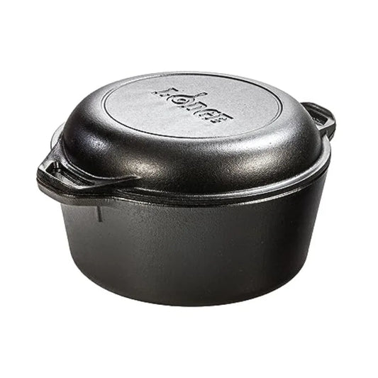 Pre Seasoned Cast Iron Pot Skillet Combo With Heat Retention