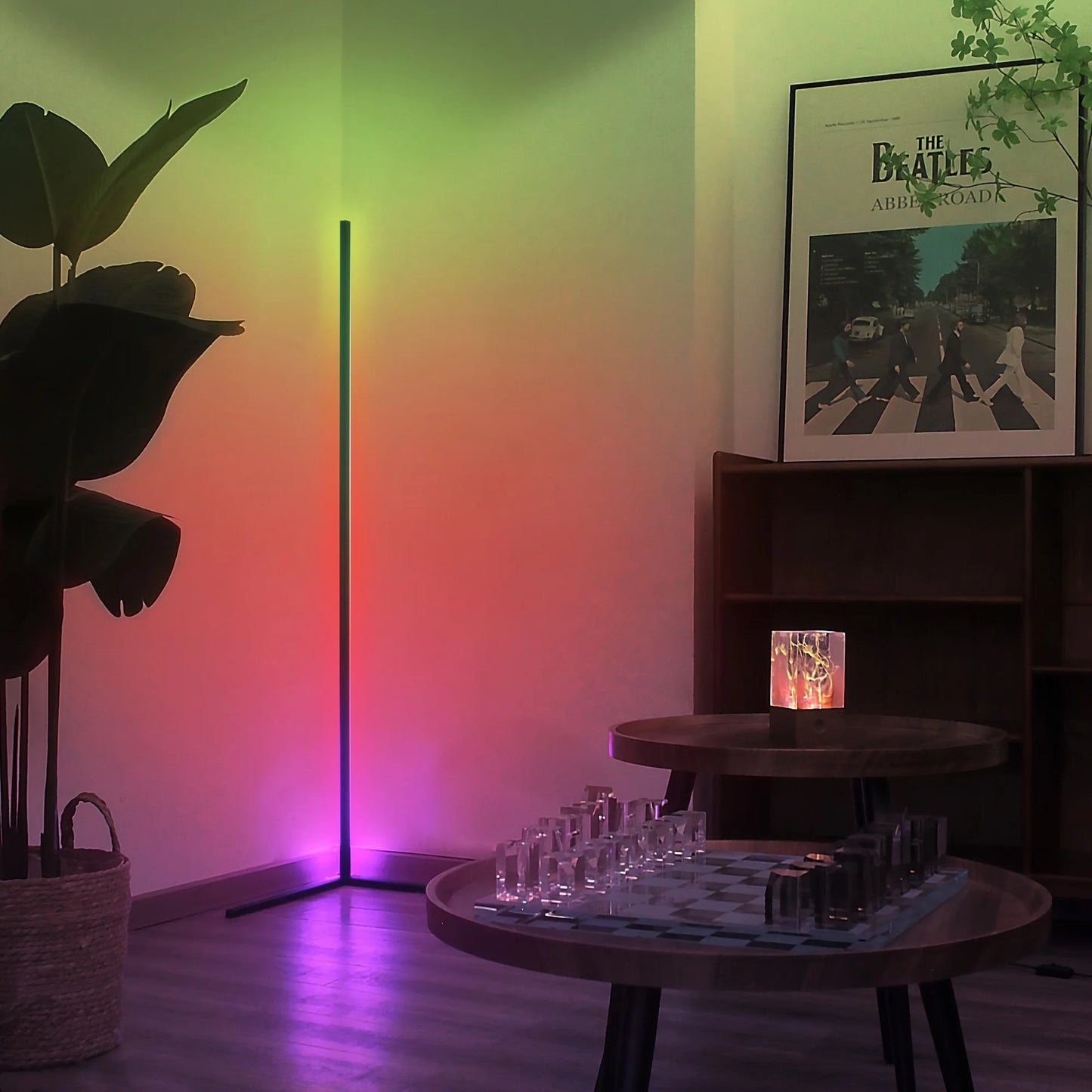 Corner Floor Lamp RGB LED UltraHighBrightness AmbientIllumination Fixture for LivingRoom