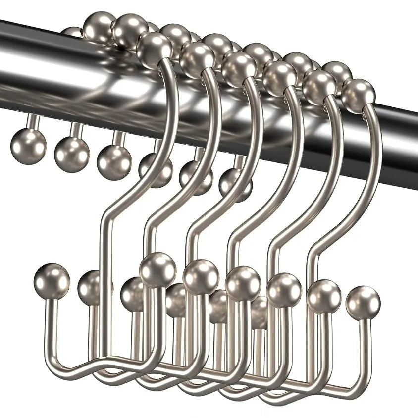 Decorative Stainless Steel Shower Curtain Hooks Moisture Resistant Durable Bathroom
