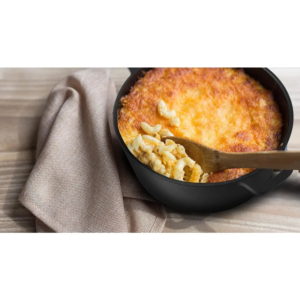 Preseasoned Cast Iron Dutch Oven With Dome Lid And Handles