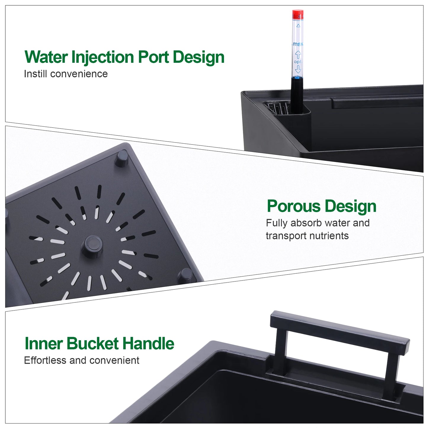 Outdoor Indoor Planter Pots With Drainage Holes And Auto Watering System For Consistent Moisture Control