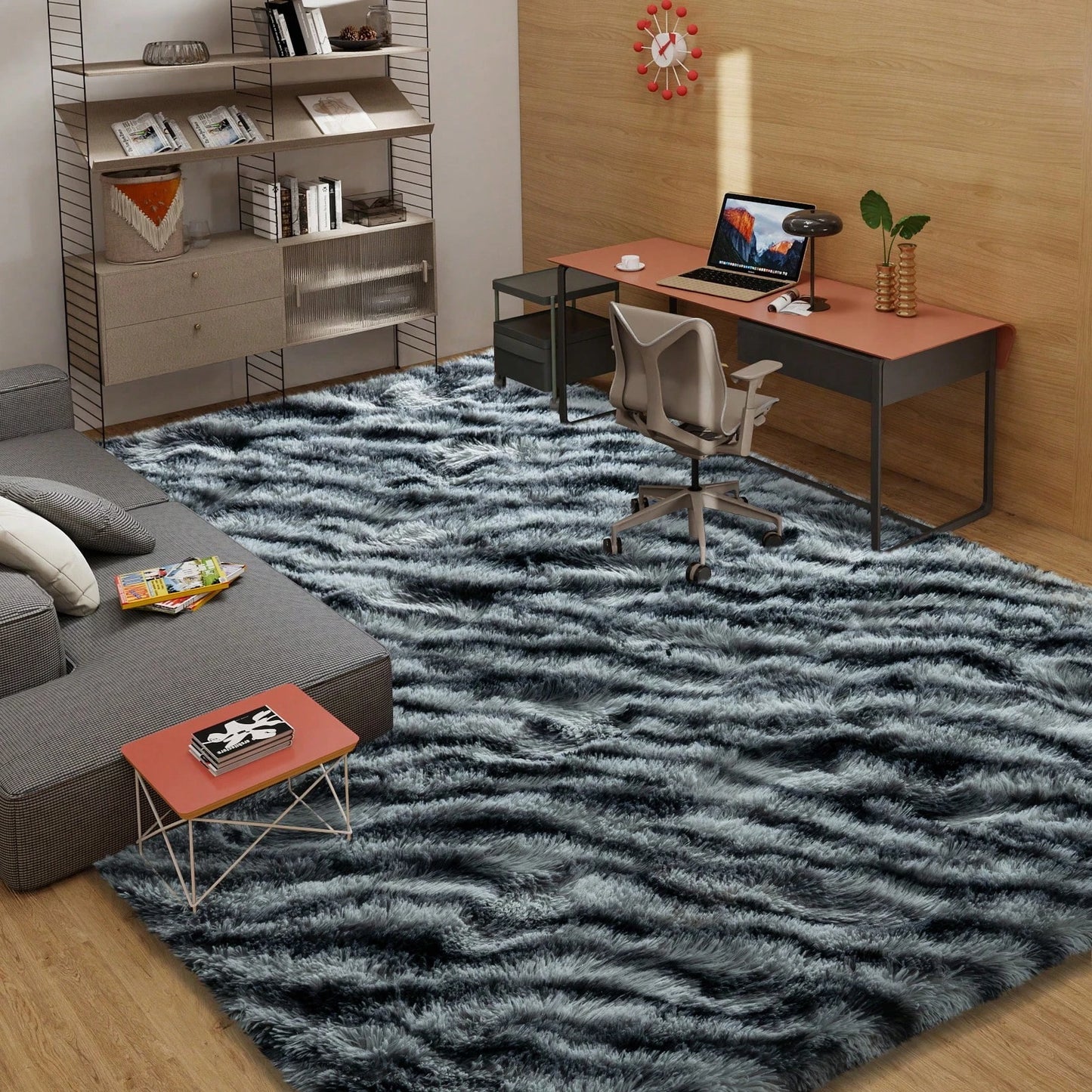NONED Luxury ZebraPrint FluffyLong ShagRug For Bedroom LivingRoom UltraSoft Plush