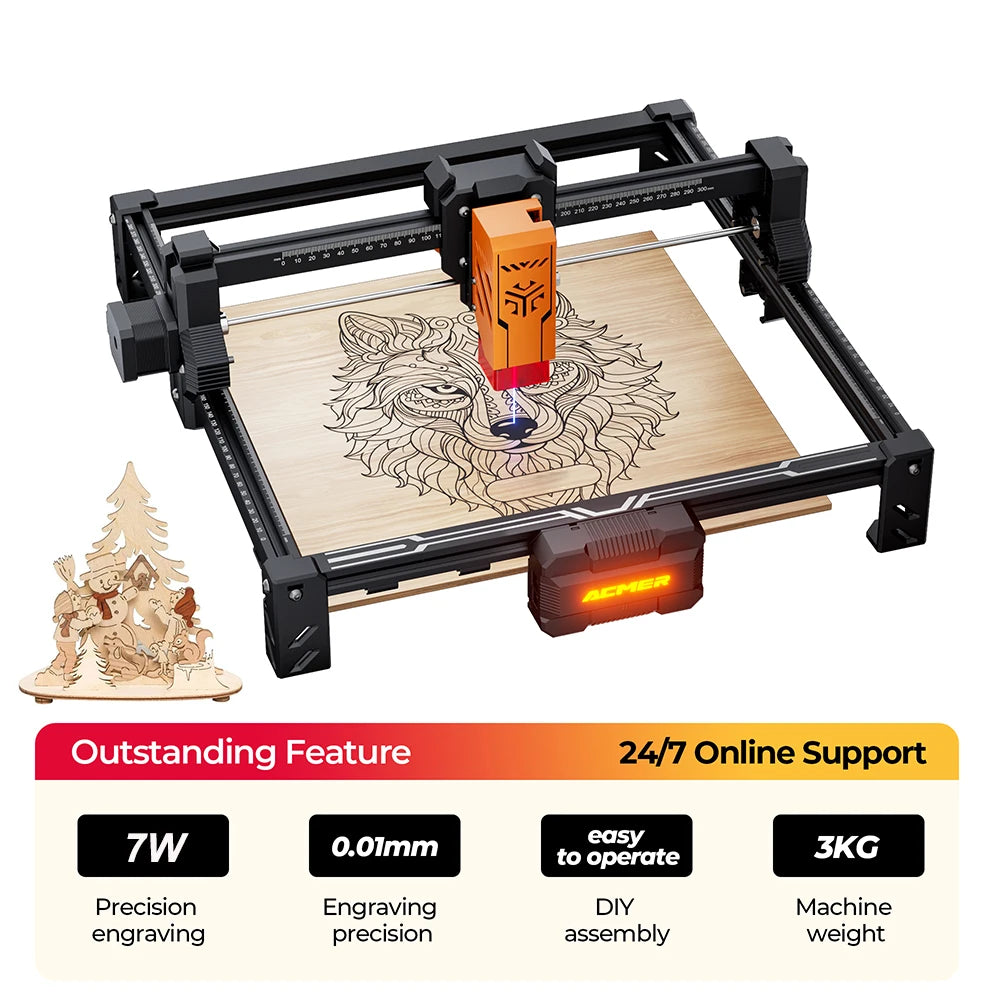 ACMER S2 Laser Engraver Upgradeable DIY Cutting Machine For Wood Metal Engraving