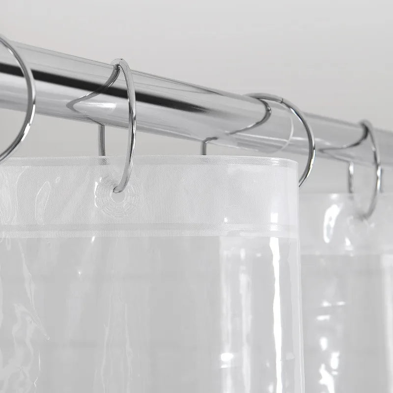 Lightweight PEVA Shower Curtain Liner 2 Pack Clear Magnetic Bottom Reinforced Buttonhole Top