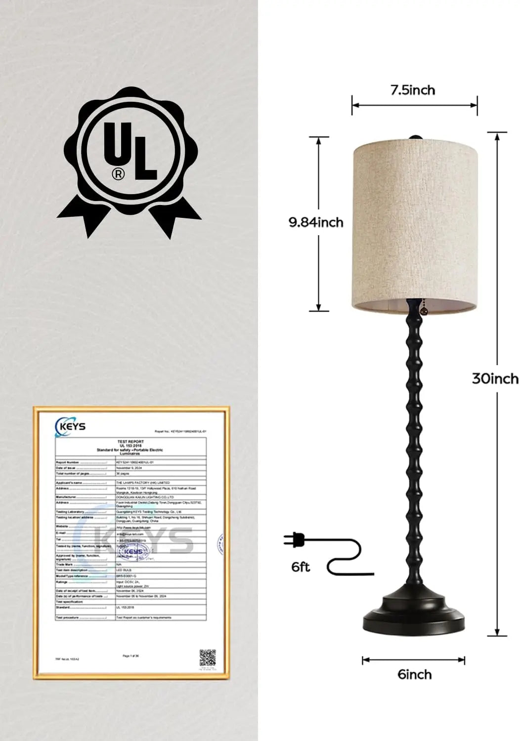 Luxurious Contemporary Illuminating Lamps Featuring Metal Base Shade UL Certified