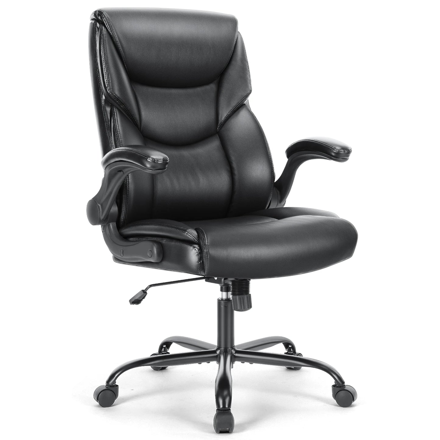 JHK Ergonomic Office Chair PU Leather Heavy Duty Task Chair With Flip Up Arms For Long Hours Comfort And Lumbar Support