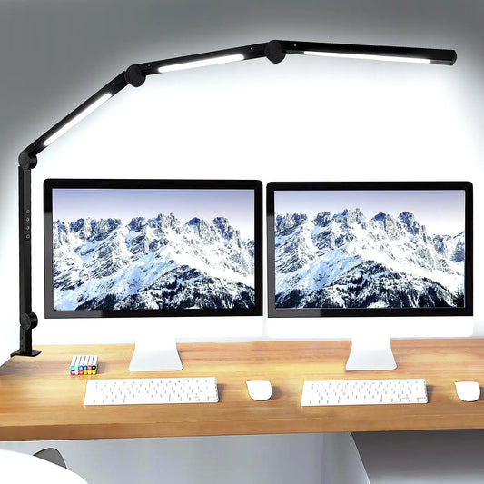 LED Desk Lamp With Clamp Swing Arm Three Light Sources
