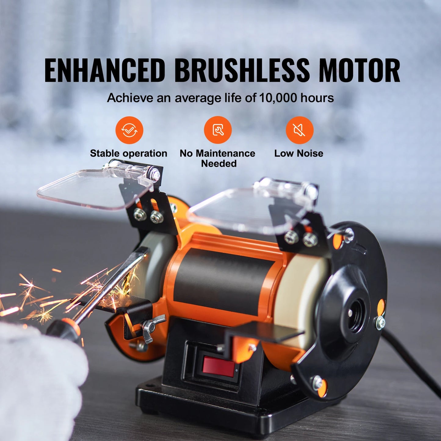 SucceBuy Jewelry Polisher Buffer Brushless Adjustable Speed Bench Grinder for Gemstones