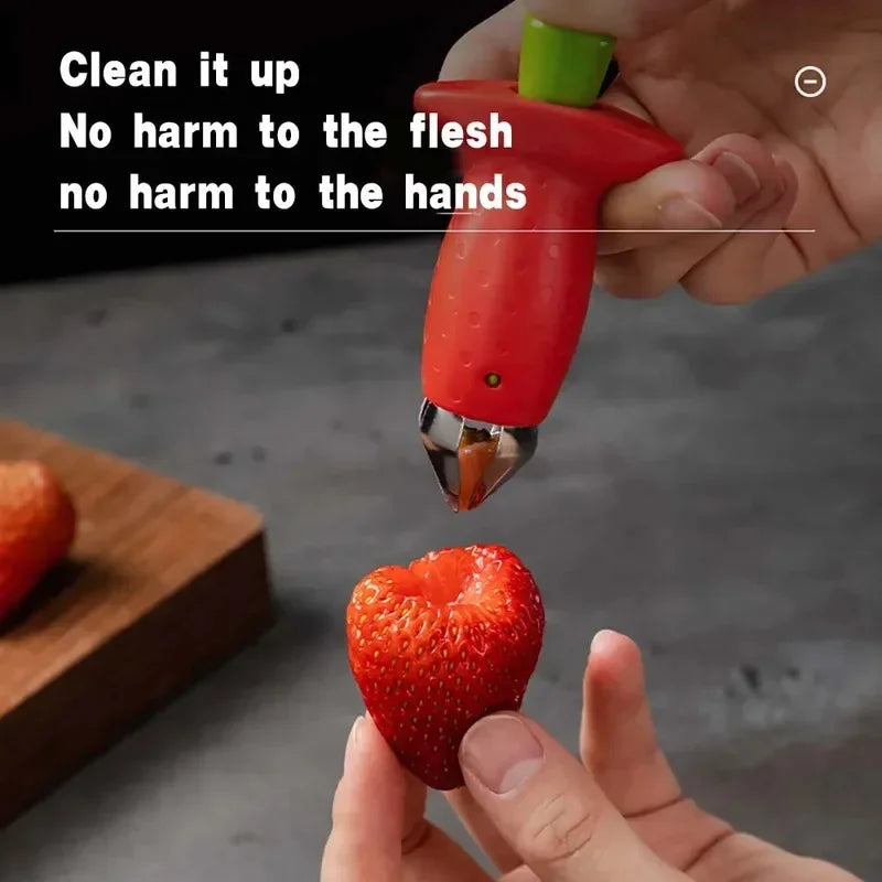 Stainless Steel Strawberry Huller And Fruit Corer Tool With Durable Abs Handle For Precise Hulls And Cores