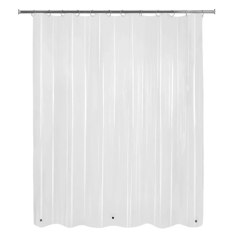 Lightweight PEVA Shower Curtain Liner 2 Pack Clear Magnetic Bottom Reinforced Buttonhole Top