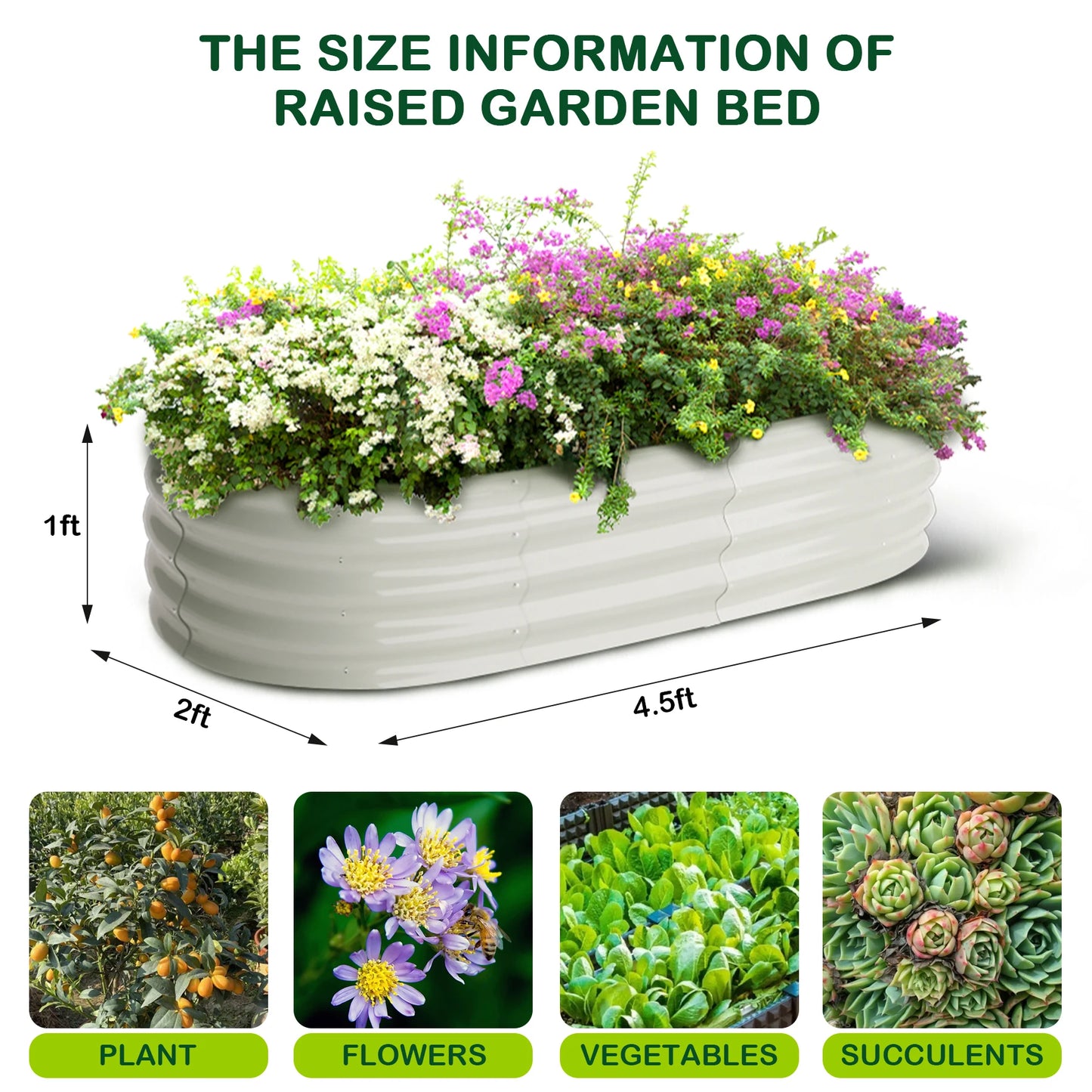 HiMISSH 2 Pack Premium Galvanized HeavyDuty Outdoor Raised GardenBedKit Planters