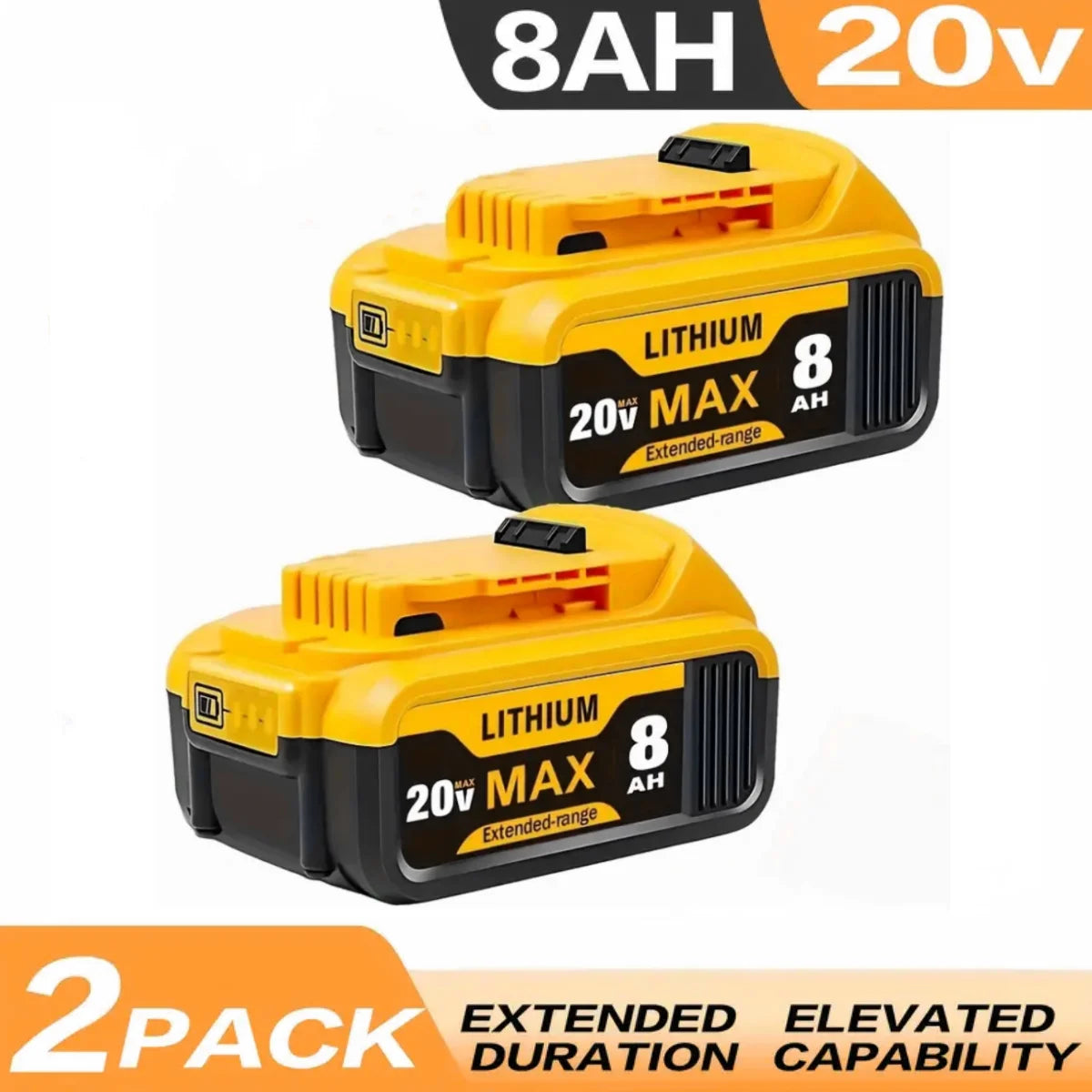 8.0Ah 20V Lithium Ion Replacement Battery For DCB Series