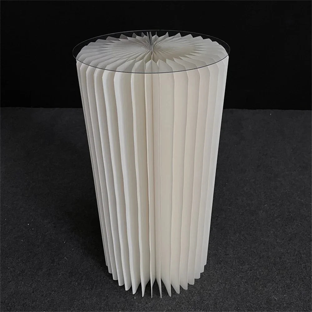 NONECN Paper Folding Cylinder Display Rack for Weddings and Events Adjustable Heights 20 to 100 cm Diameter 30 cm