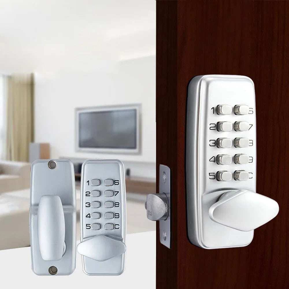 Mechanical Door Lock With Keypad Password Access For Secure Keyless Entry And Access Control