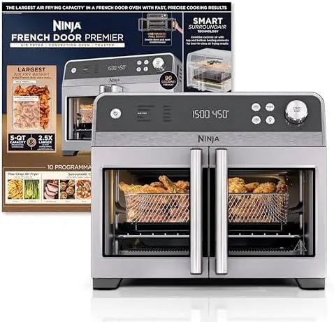 XMSJ Premium Three In One French Door Air Fryer Convection Oven With Large 5Quart Basket And 10 Functions