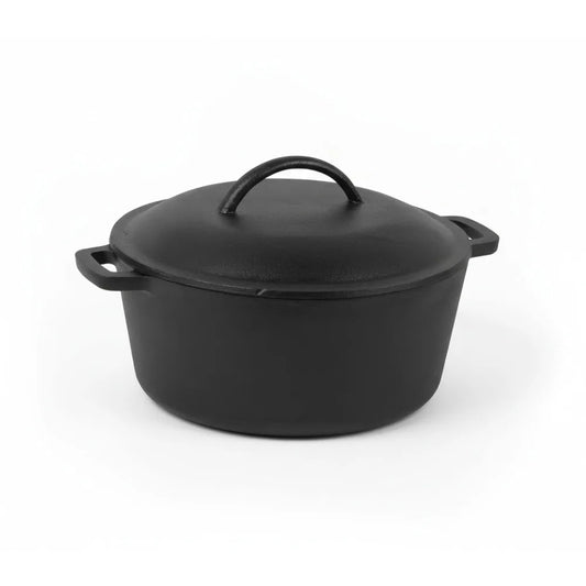 Preseasoned Cast Iron Dutch Oven With Dome Lid And Handles