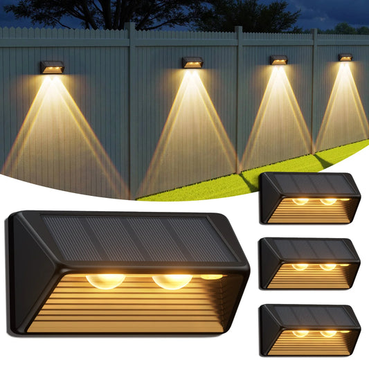 KPSTEK Solar Fence Step Lights Self Powered Weatherproof EnergyEfficient KitProPlus