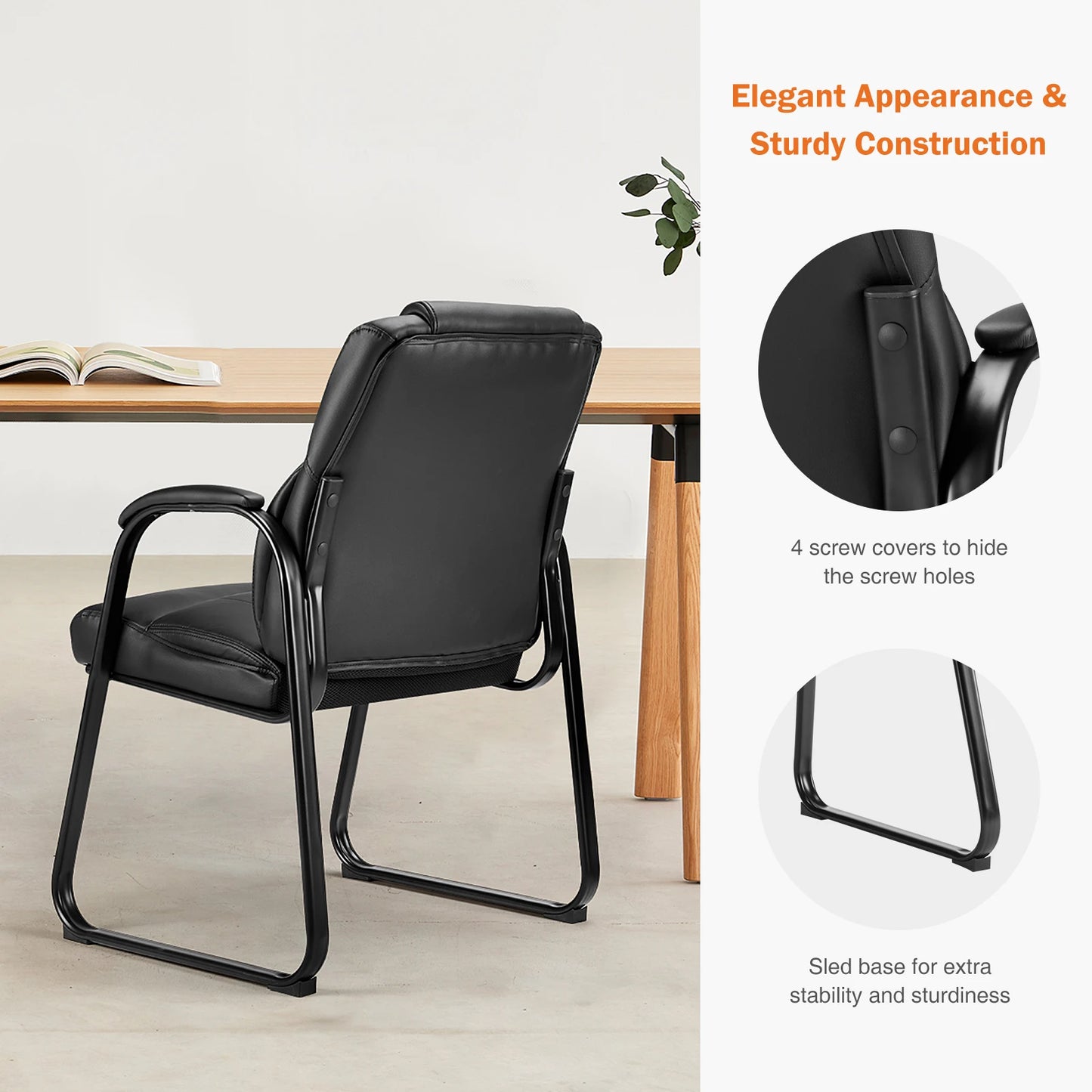 JHK Ergonomic Office Chair With Padded Backrest And Armrests For All Day Comfort