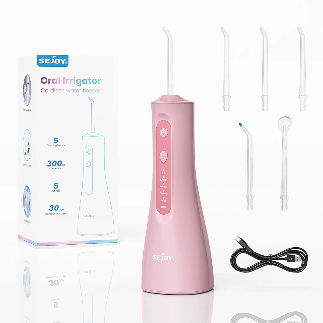 Sejoy Electric Water Flosser Oral Irrigator Rechargeable 5 Modes