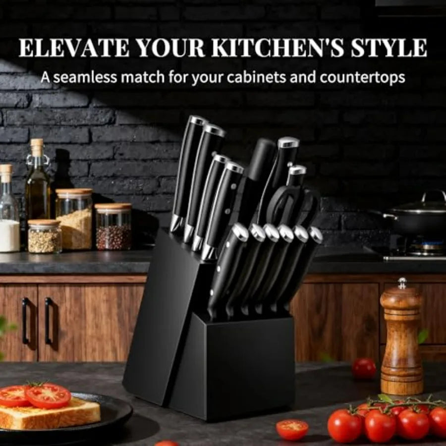 High Carbon Stainless Kitchen Knife Set With Ergonomic Forged Handles For Precise Slicing