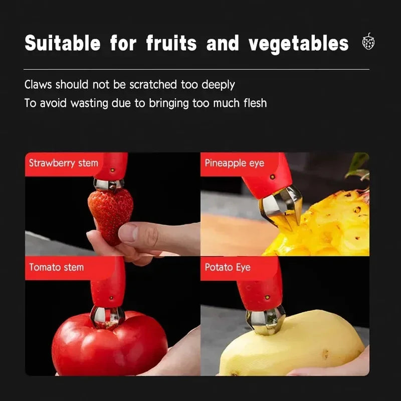 Stainless Steel Strawberry Huller And Fruit Corer Tool With Durable Abs Handle For Precise Hulls And Cores