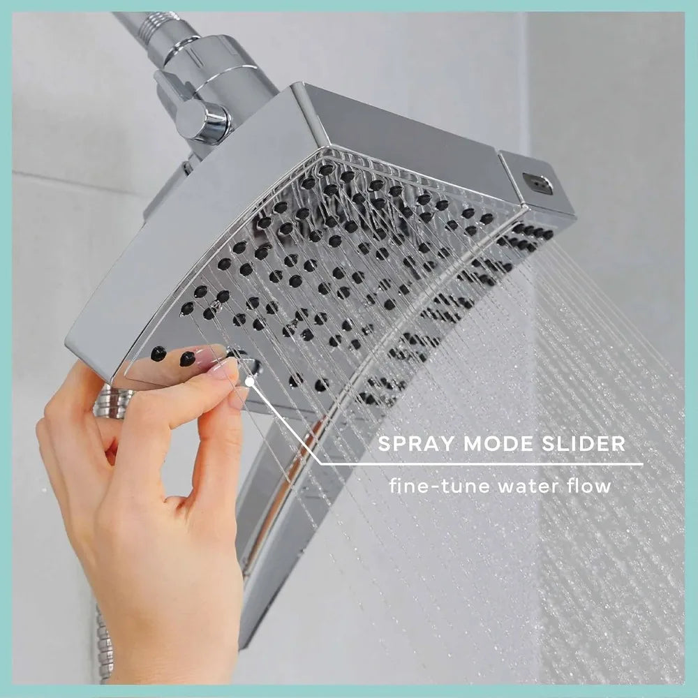 Dual Function Shower Set With Fixed And Handheld Heads For Modern Bathrooms And Showers