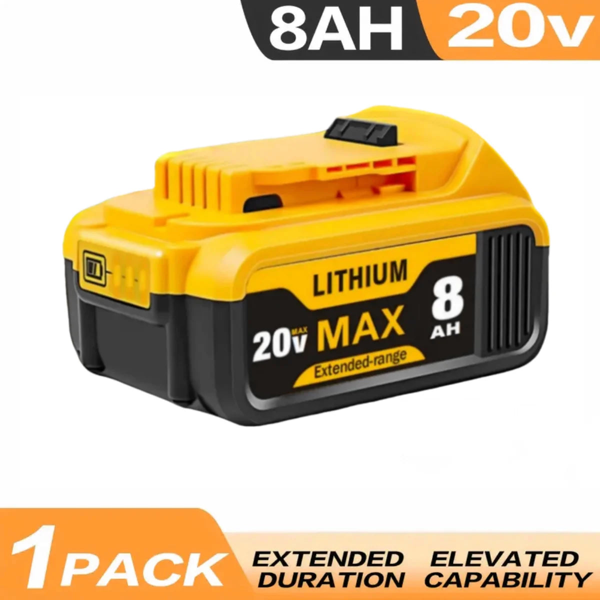 8.0Ah 20V Lithium Ion Replacement Battery For DCB Series
