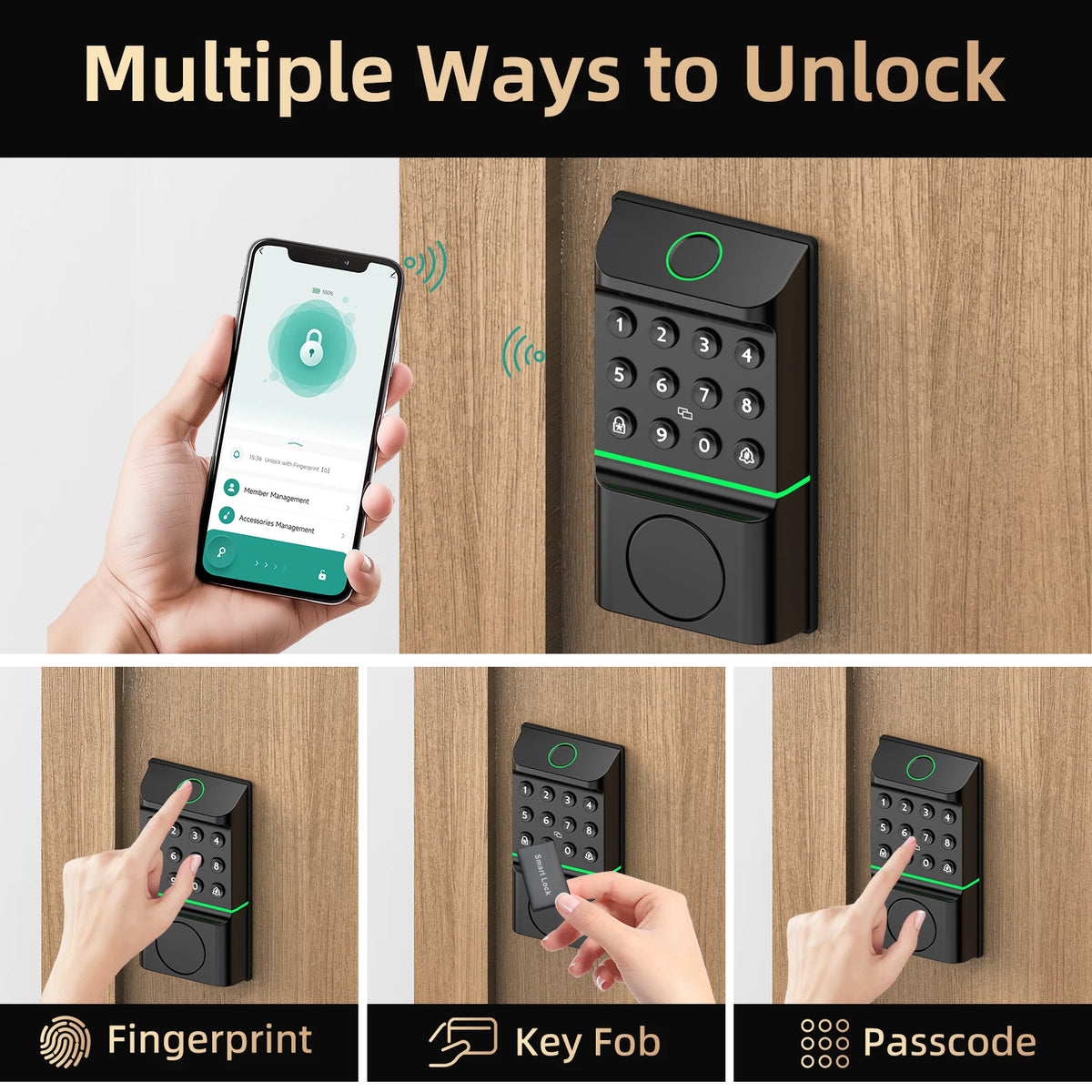 Viladepot Smart Keyless Door Lock With Fingerprint And Mobile App Control