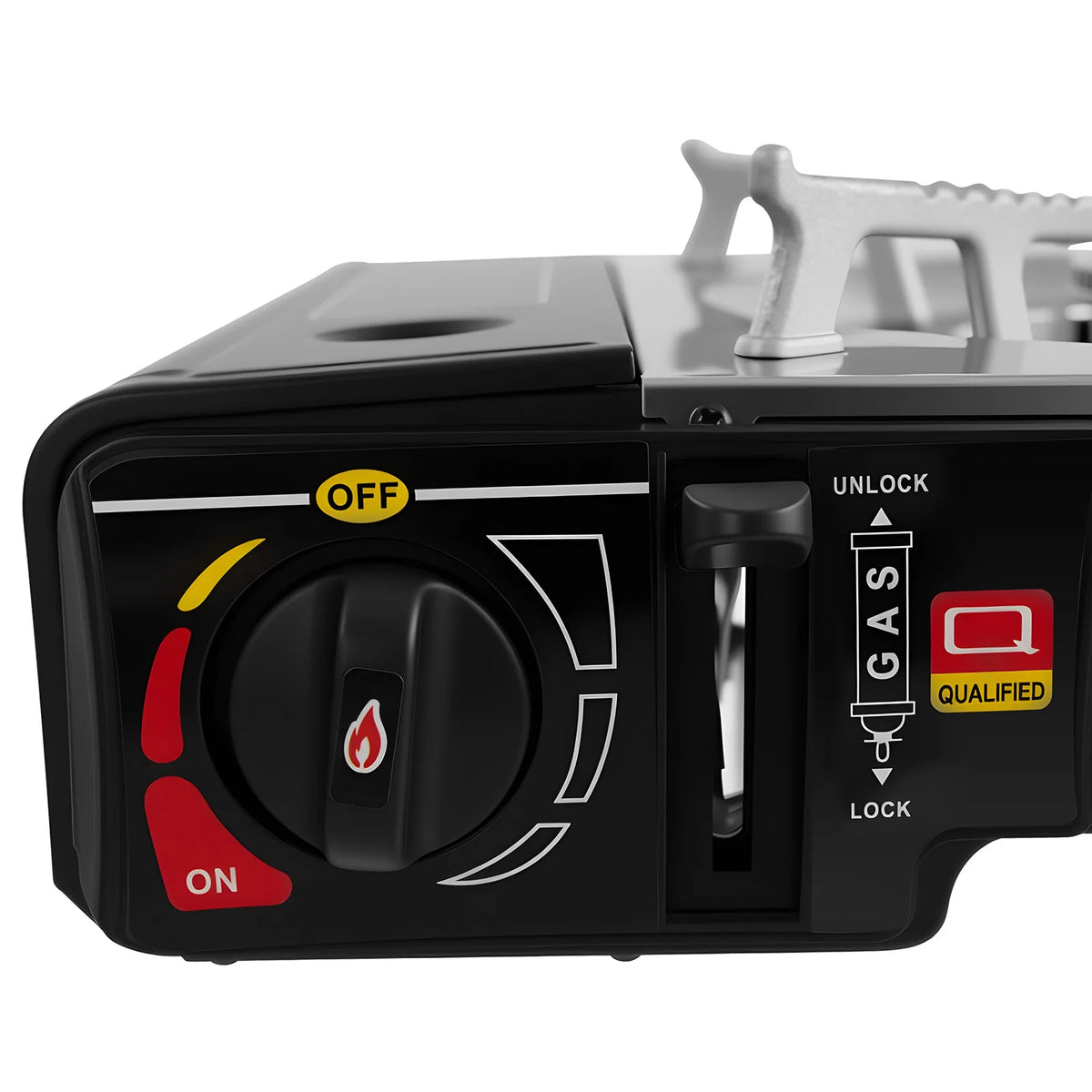 Portable Dual Burner Propane Camping Stove With Integrated Griddle