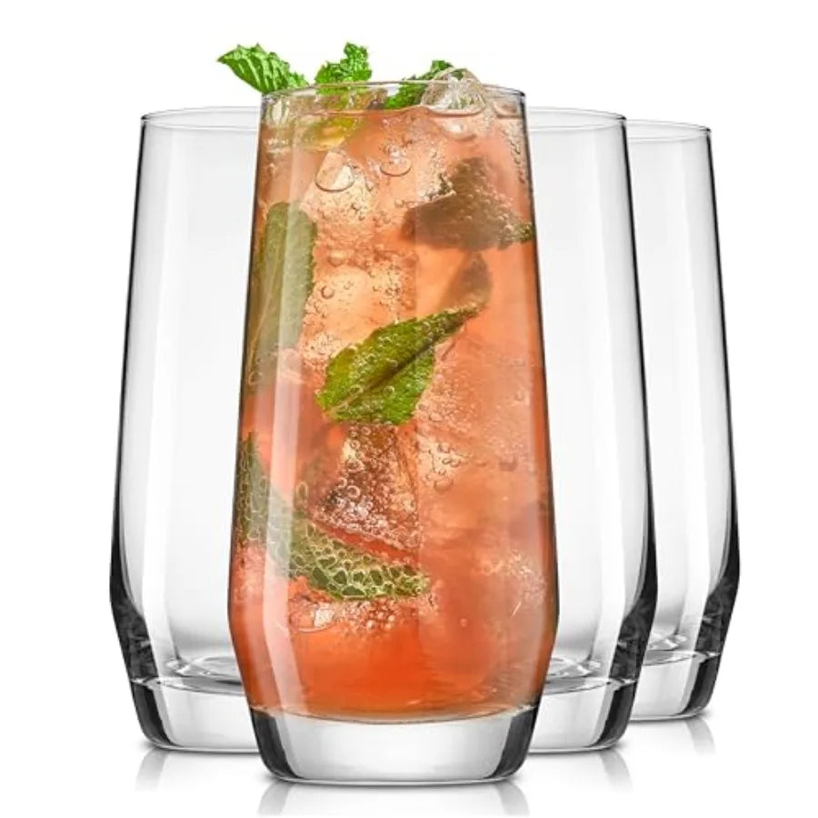 Highball Glasses 4Piece Set Lead Free Crystal Drinking Glasses