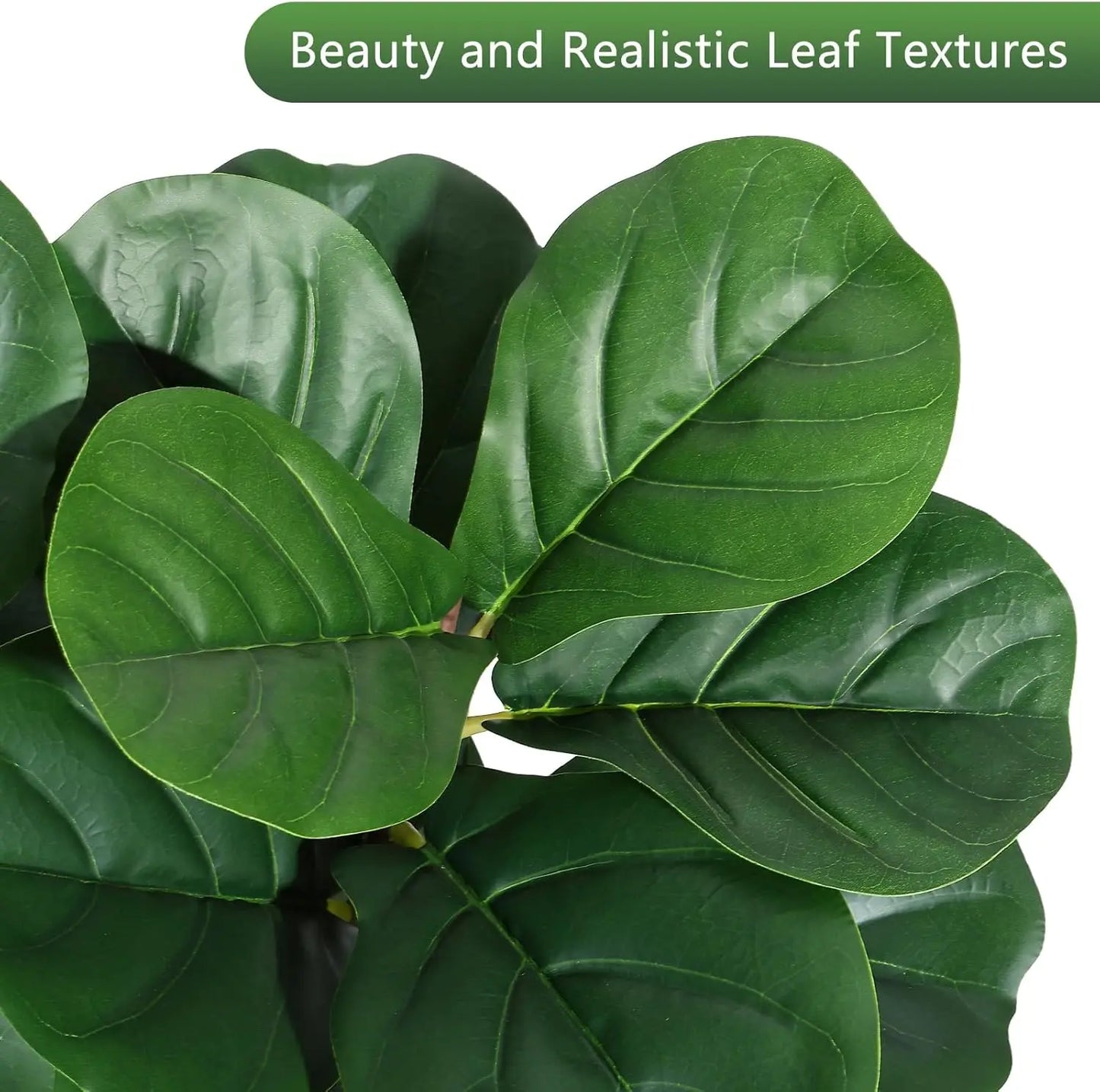 HiMISSCN Fiddle Leaf Fig Tree Artificial With Realistic Ficus Lyrata Leaves In Planter For Elegant Home Decor