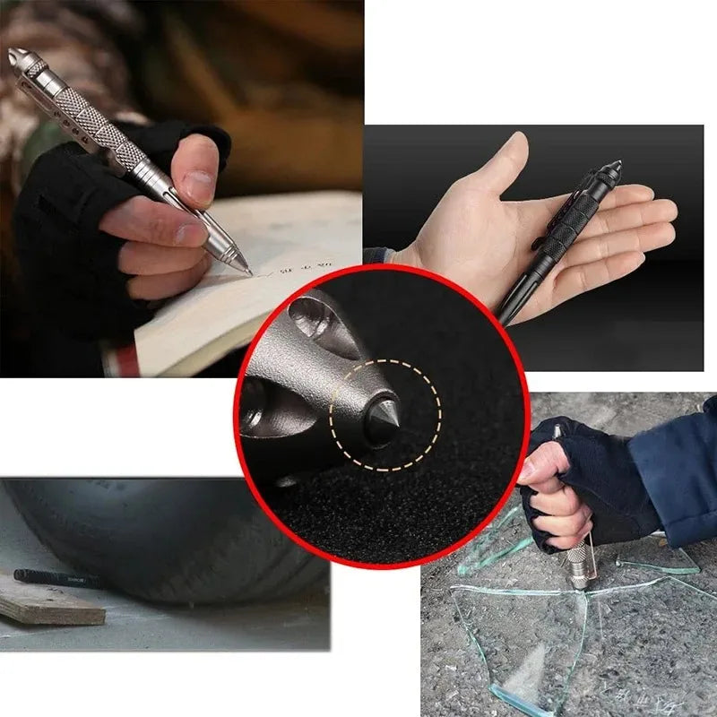 Portable Tactical Pen Self Defense Multitool AviationGrade Aluminum Glass Breaker