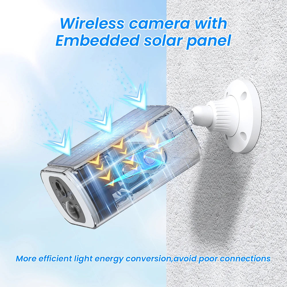 ANRAN 2K Solar Camera Set Of 4 Wireless Cameras 2.4G WiFi Battery Powered Floodlight Night Vision