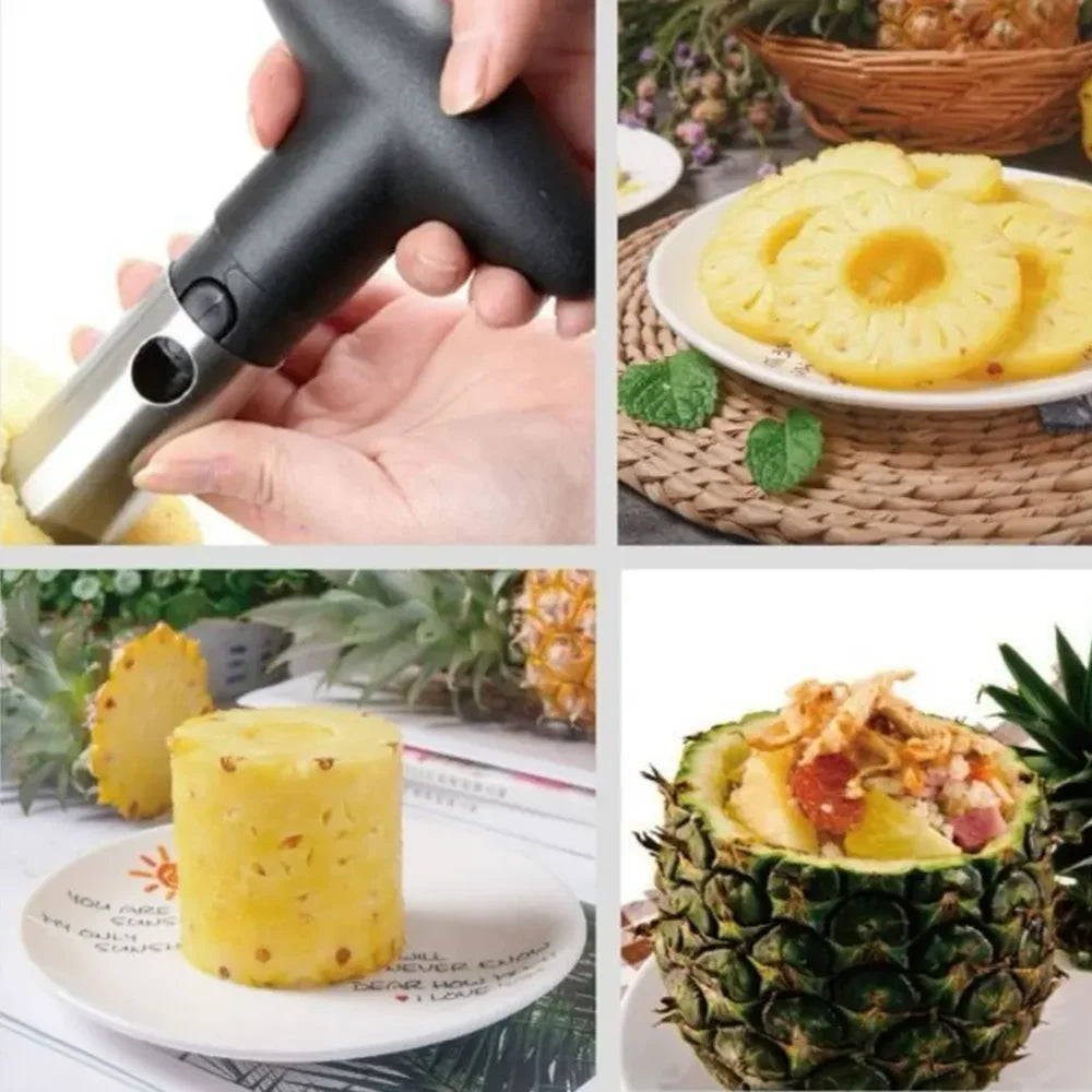 Stainless Steel Pineapple Peeler Corer Slicer Fruit Cutter Kitchen Gadget With Ergonomic Non Slip Handle For Quick Prep