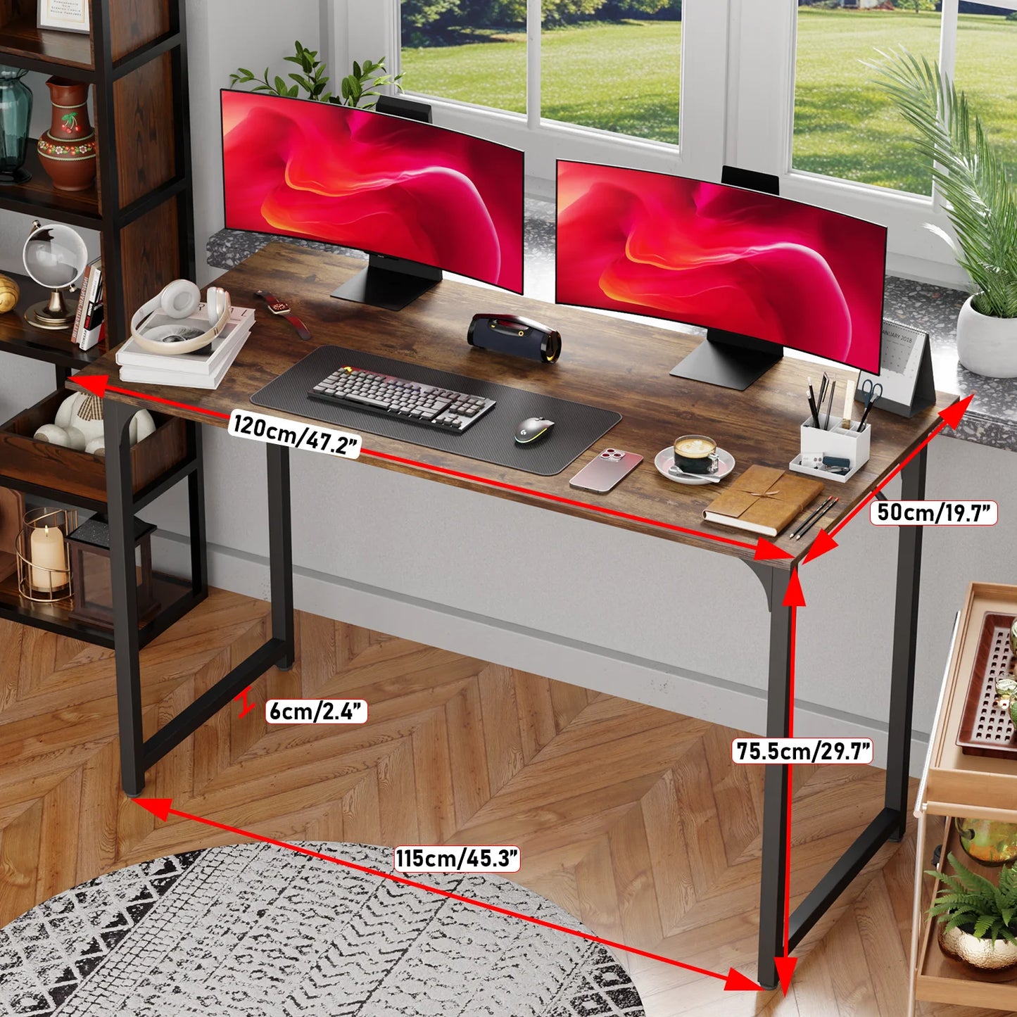 DOPINMING Ultramodern Computer Desk HomeOffice Study And Gaming System Workspace