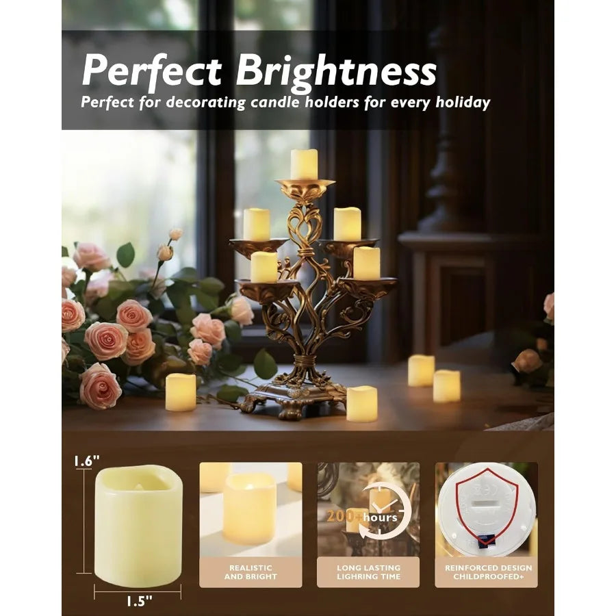 Flameless LED Votive Candles Packaged Featuring LongLasting 200Hour Battery Life
