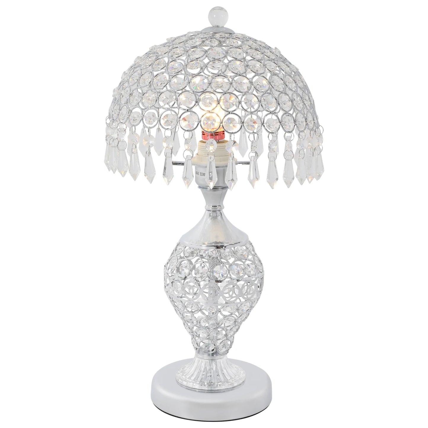 Crystal Table Lamp With Iron Frame And LED Bulbs