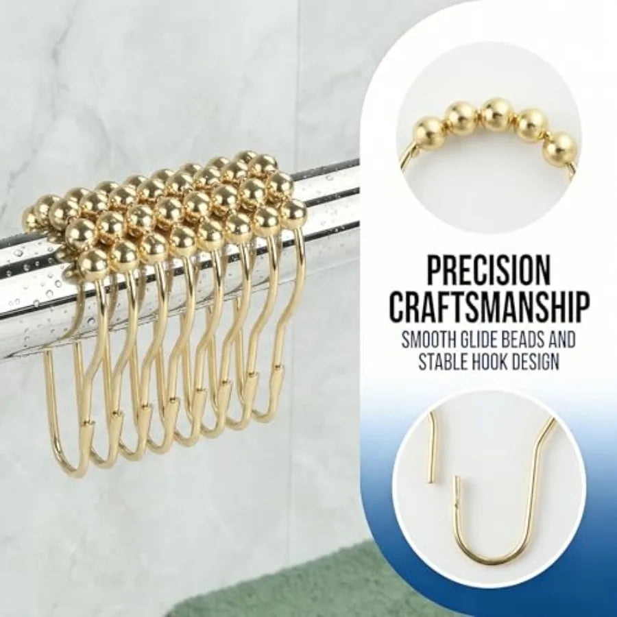 YAO HUI HUANG Rustproof Shower Curtain Hooks 12 Pack