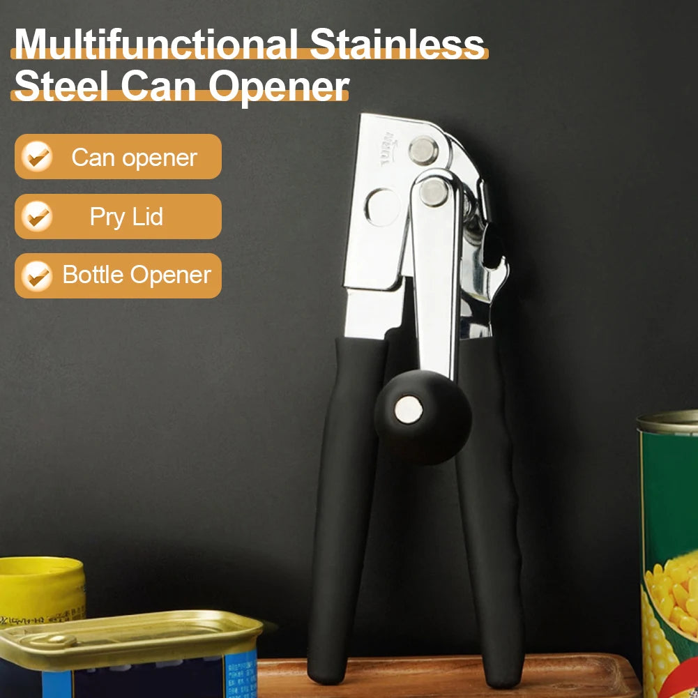 Shunmaii Stainless Steel Can Opener And Bottle Opener Commercial Grade For Kitchen Restaurant And Picnic Use