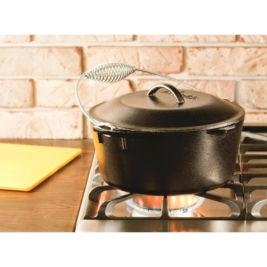 Preseasoned Cast Iron Dutch Oven Bundle With Trivet