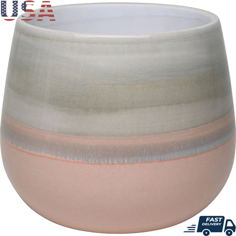 Decorative Ceramic Planter With Drainage Holes For Indoor Outdoor Plants And Succulents